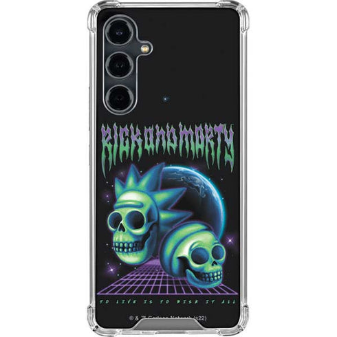 Adult Swim Rick and Morty Neon Skulls Galaxy S23 FE Clear Case